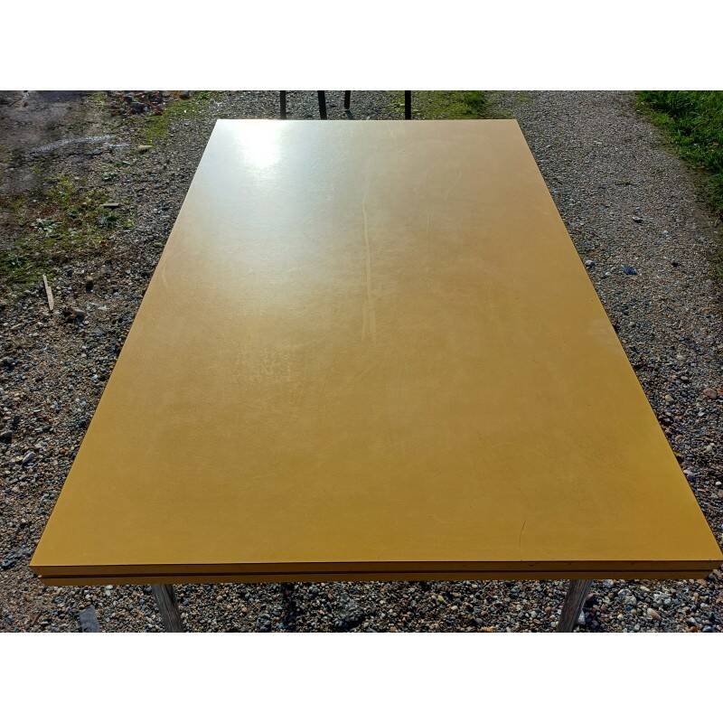 Table formica vintage jaune
