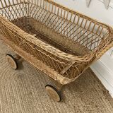 Alsatian wicker cradle, 1950s
