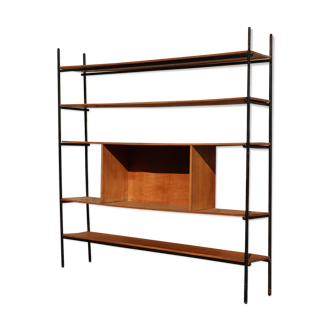 Bibliothèque industrielle métal et bois