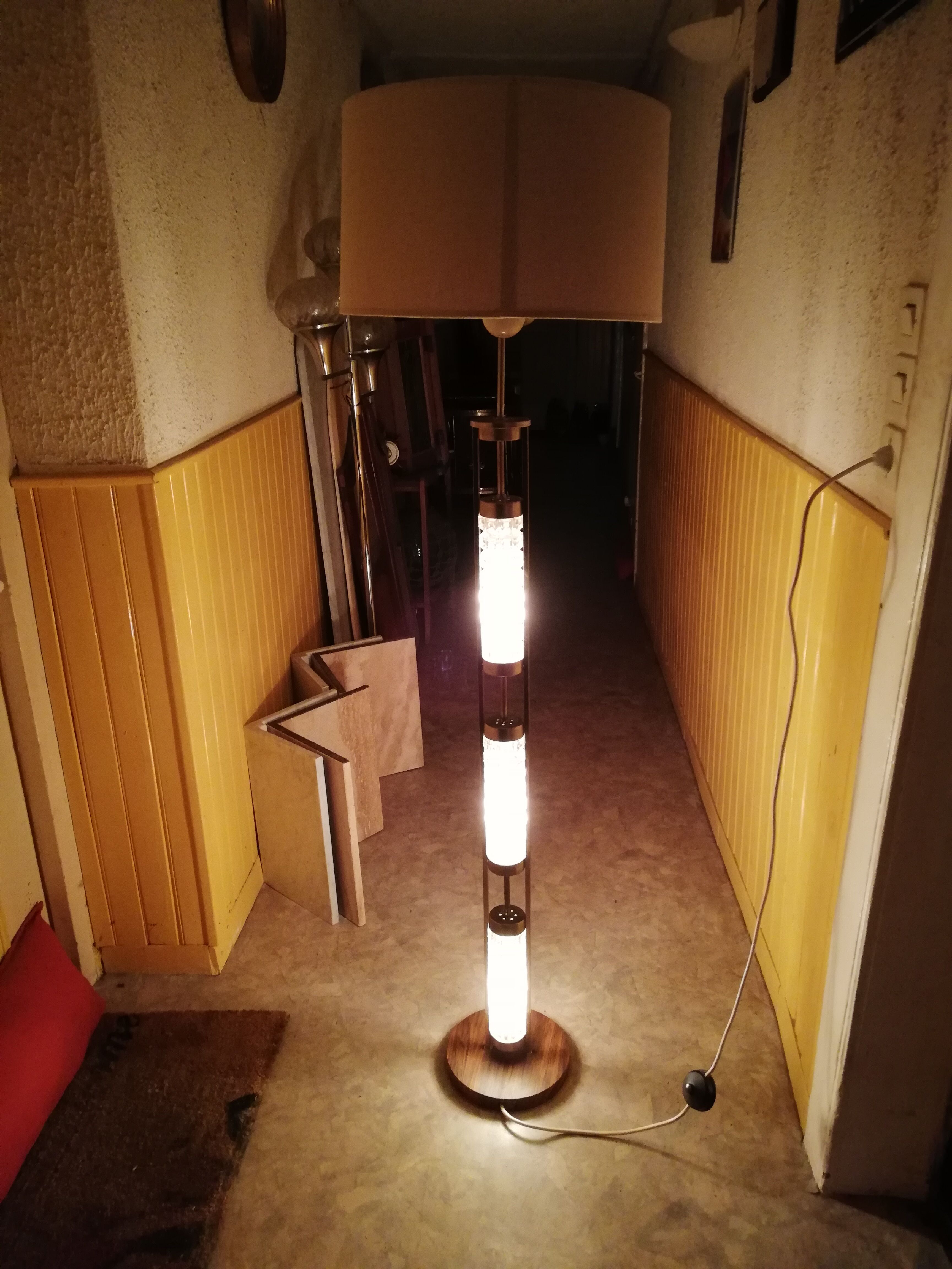 Vintage chrome and glass floor lamp 5 lights