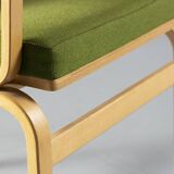 Bentwood chair in green upholstery Bill Stephens style, Denmark, 1970s