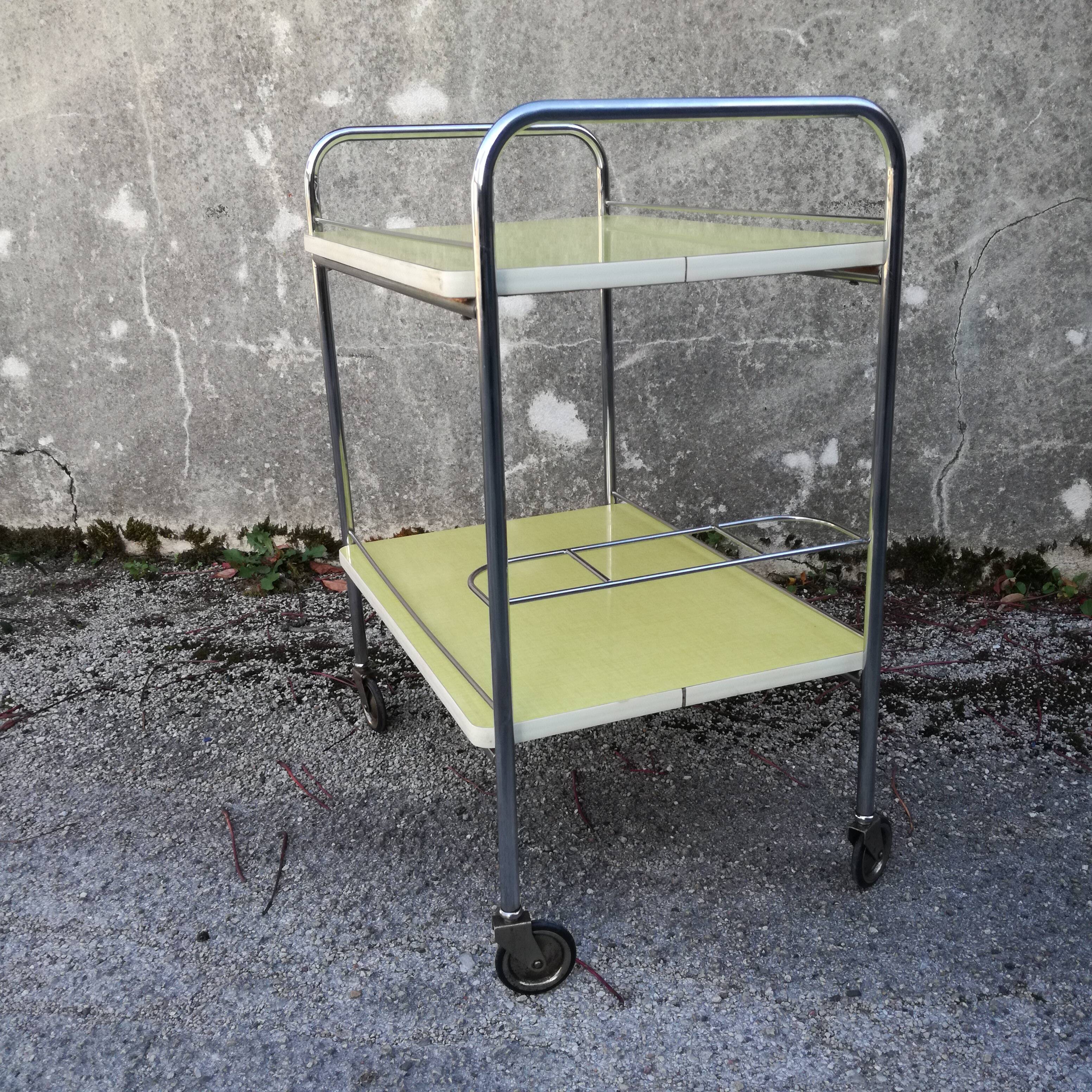 Bar service in yellow formica and white edges