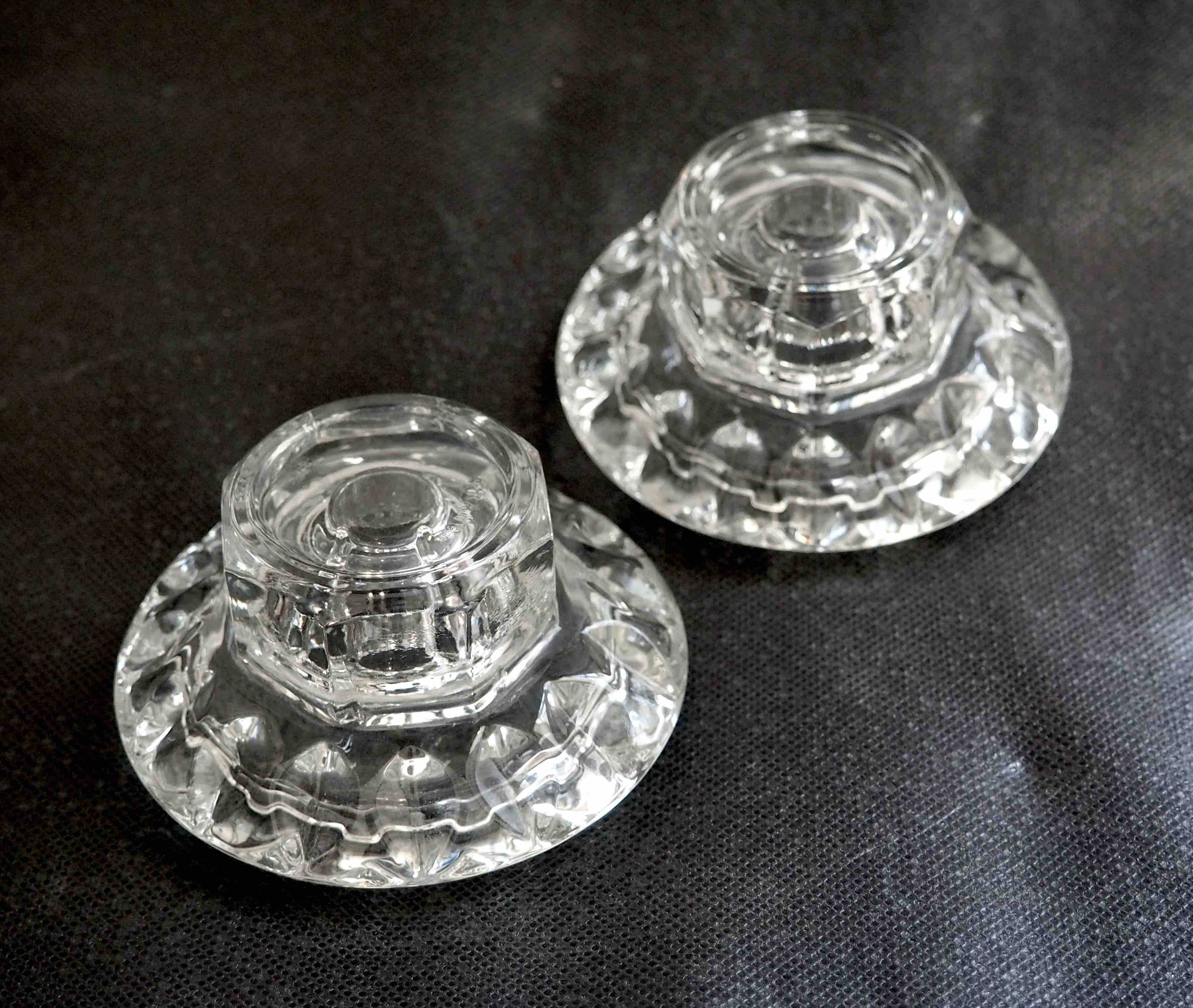 Pair of glass candlesticks