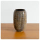 Enamelled sandstone vase with scarred decoration, French work - Circa 1960
