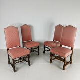 Beech Os De Mouton tapestry chairs (set of 4)