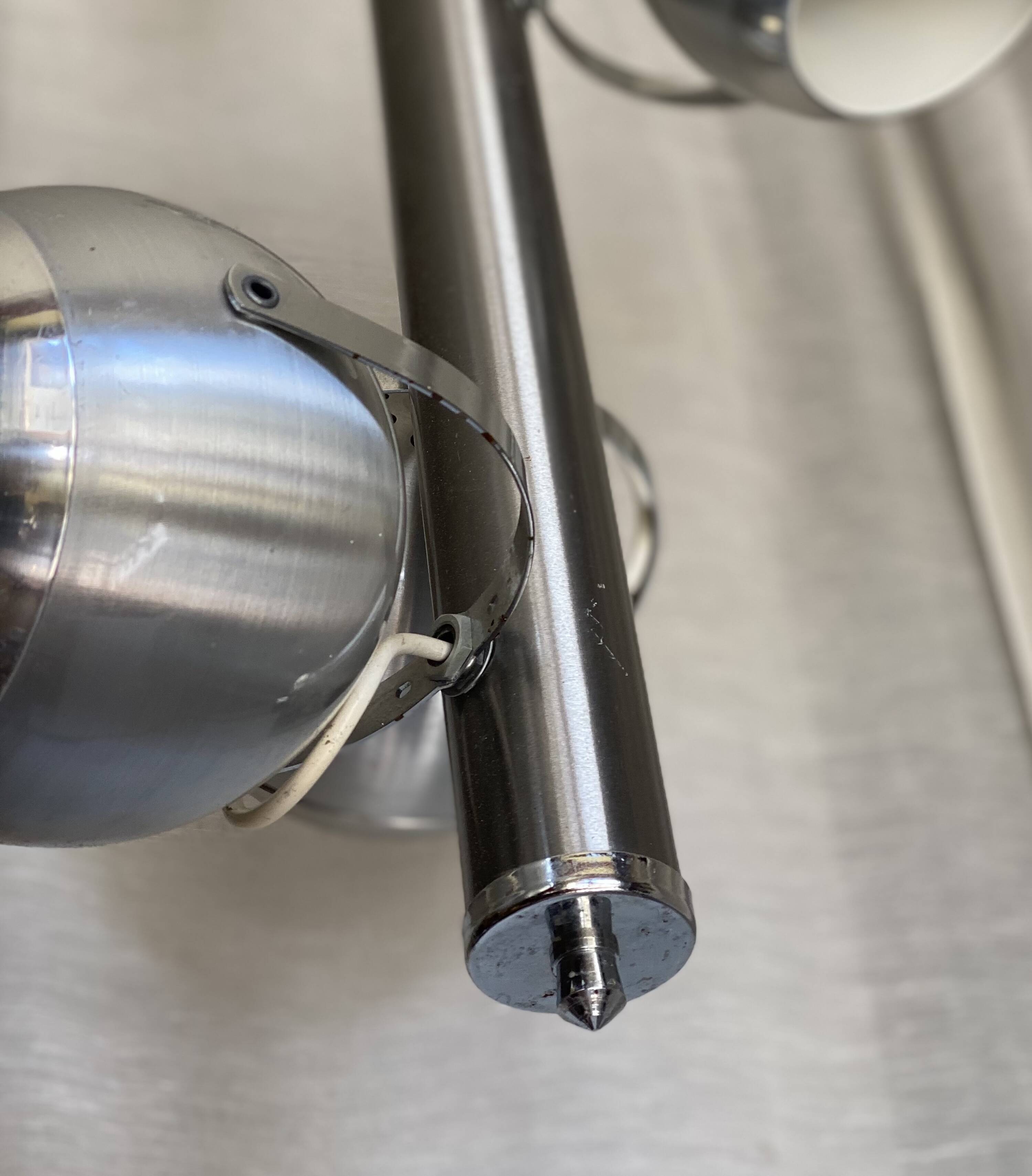 Chrome metal eye ball lustre Space Age
