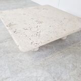 Angelo Mangiarotti Travertine Coffee Table for Up&Up, Italy