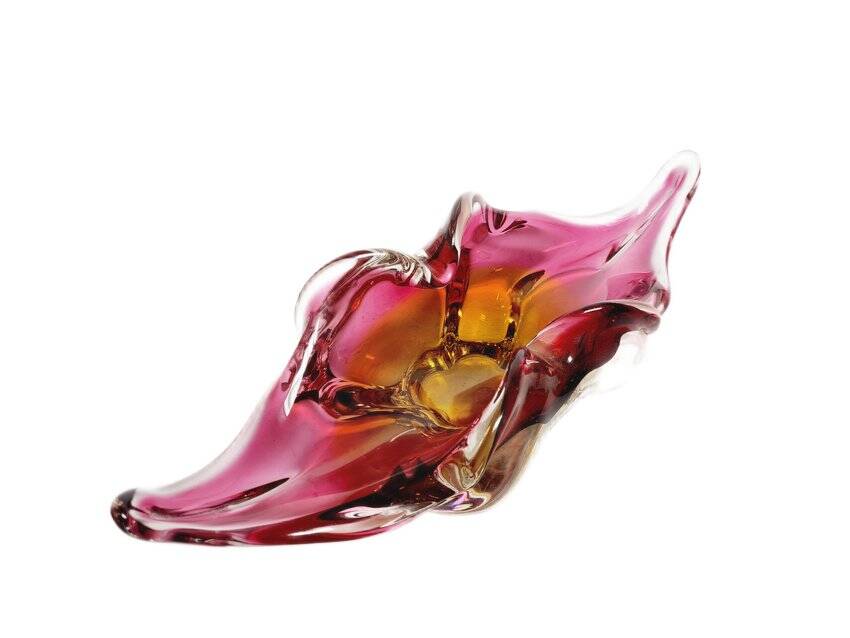 Decorative bowl by J. Hospodka for Chribska Glassworks, Czechoslovakia, 1960s