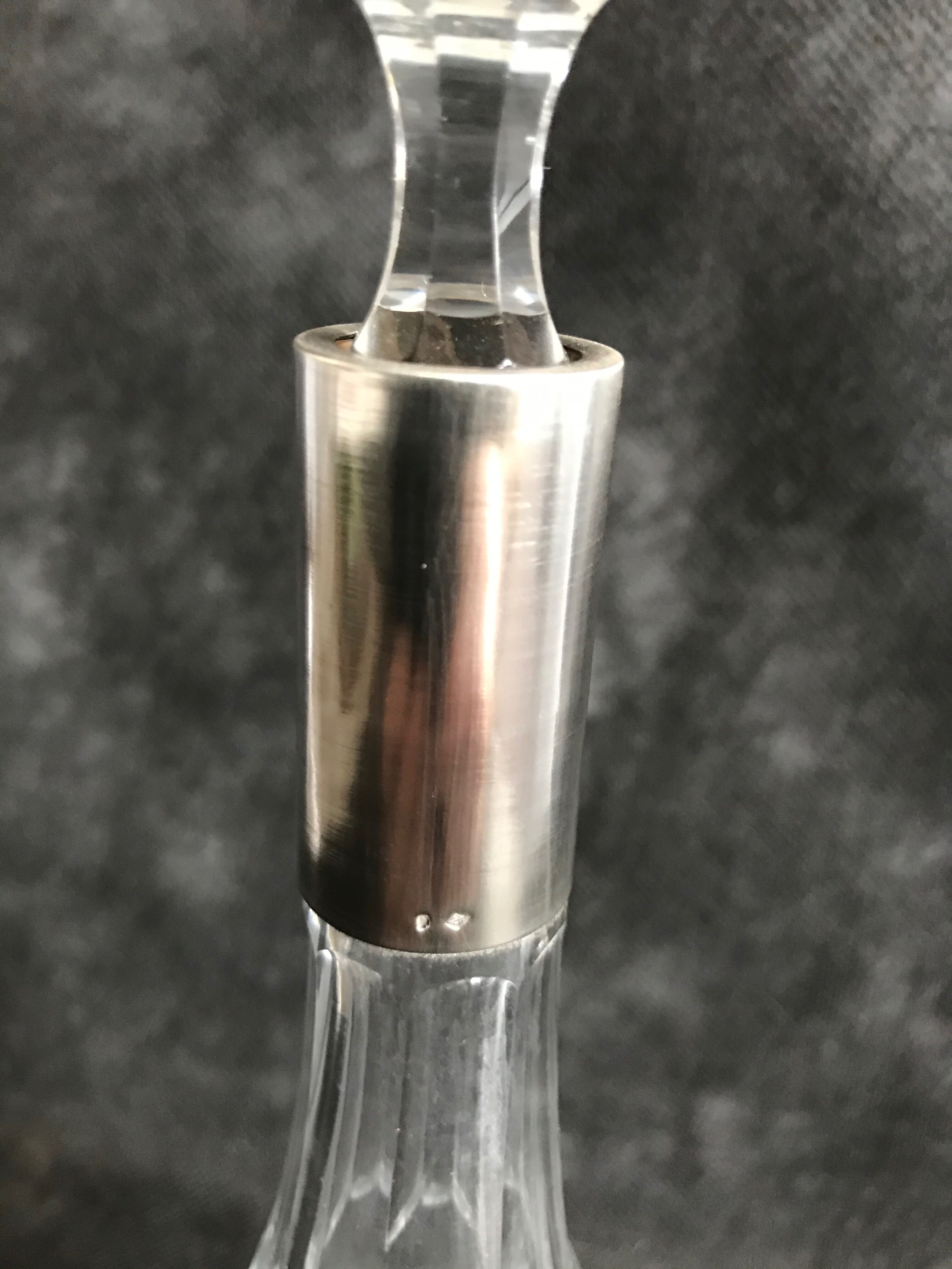 1034 Numbered - Carafe - Modern mid-century - Crystal cut with silver mount