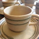 Set of 10 coffee cups with saucers and sandstone sugar