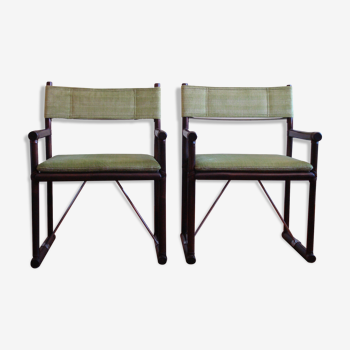 2 chaises vintage en rotin, années 1970