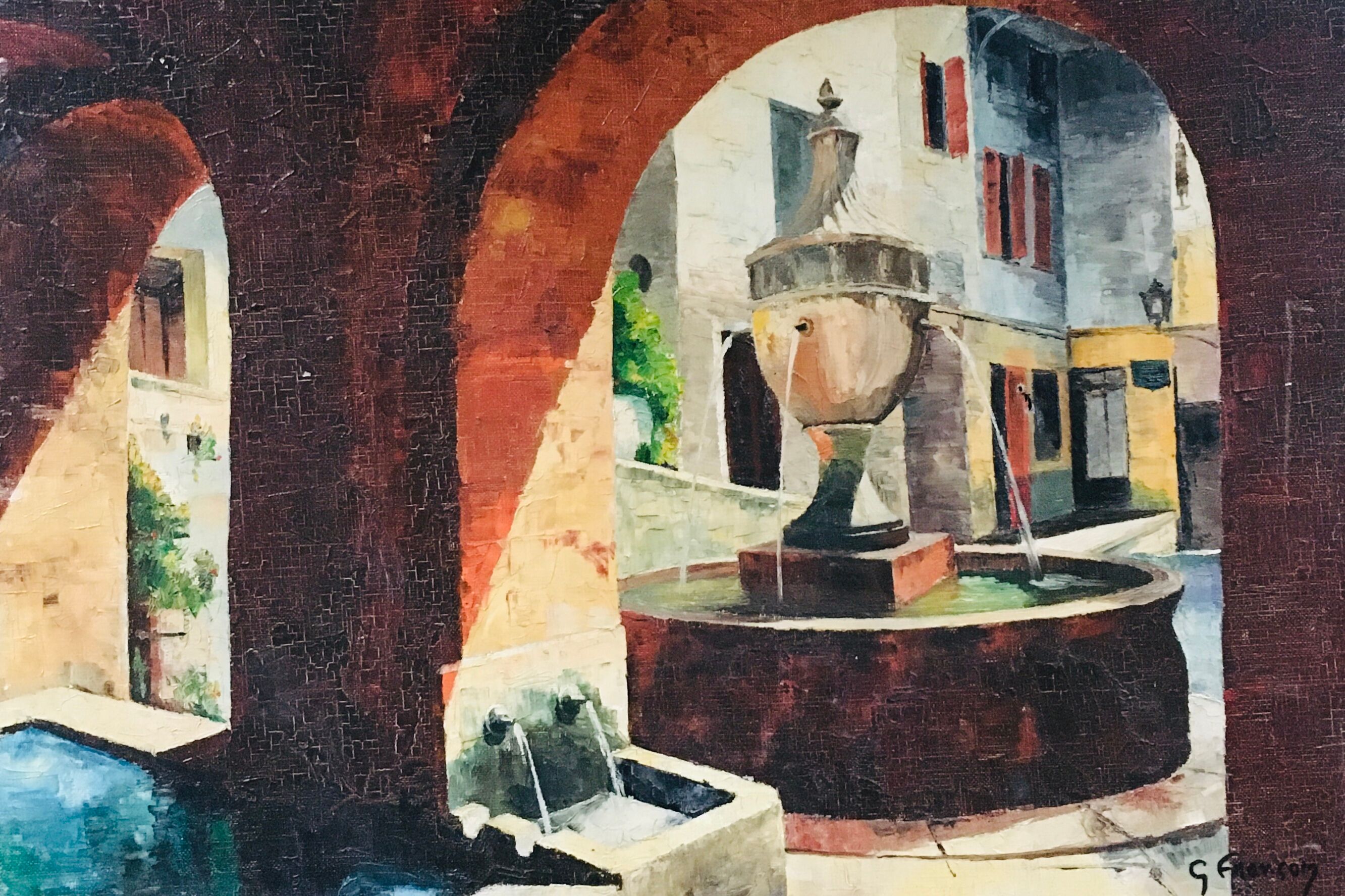 Painting Provencal village