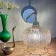 Vintage golden globe angled wall light in amber glass