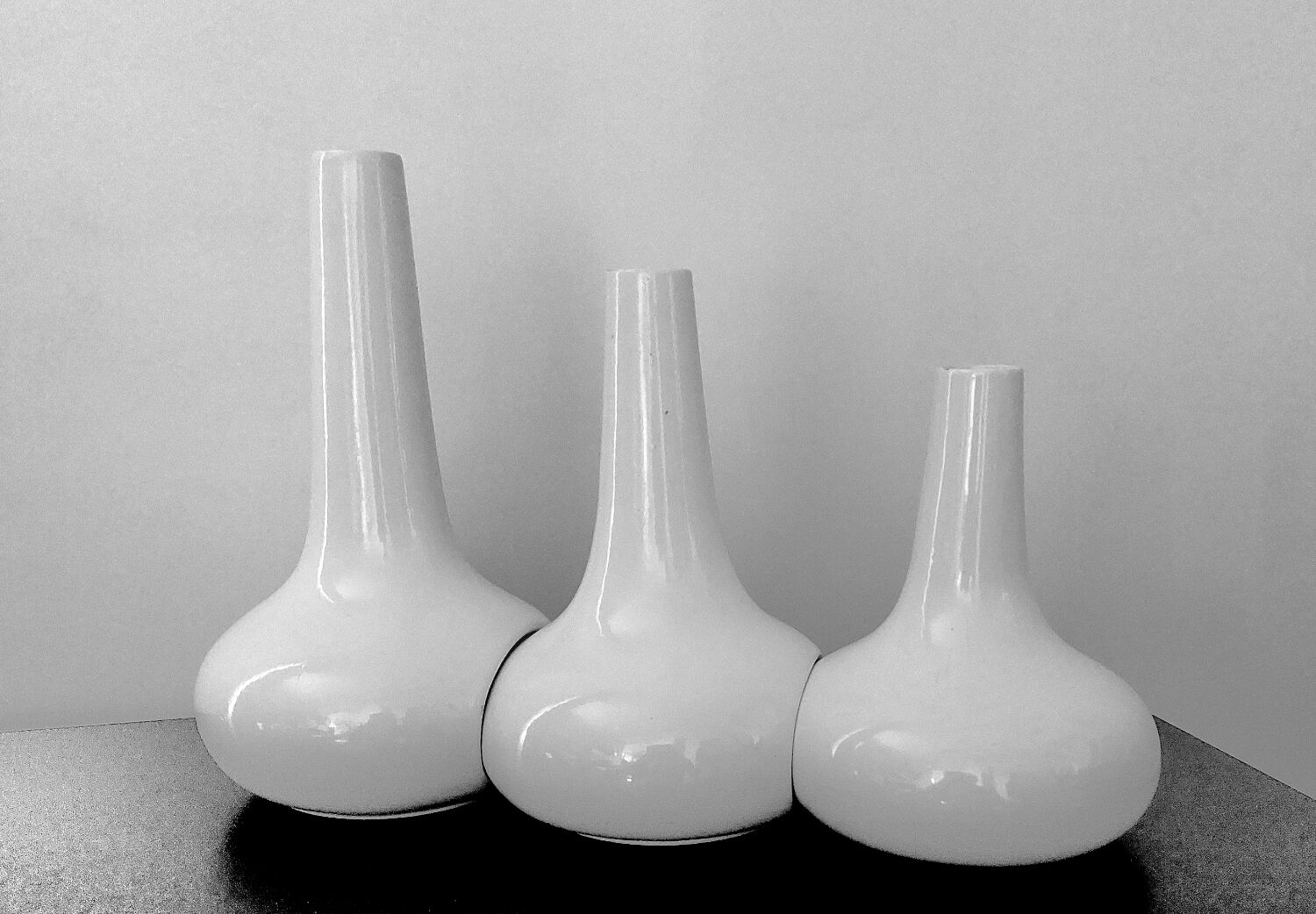 Vintage white ceramic vases