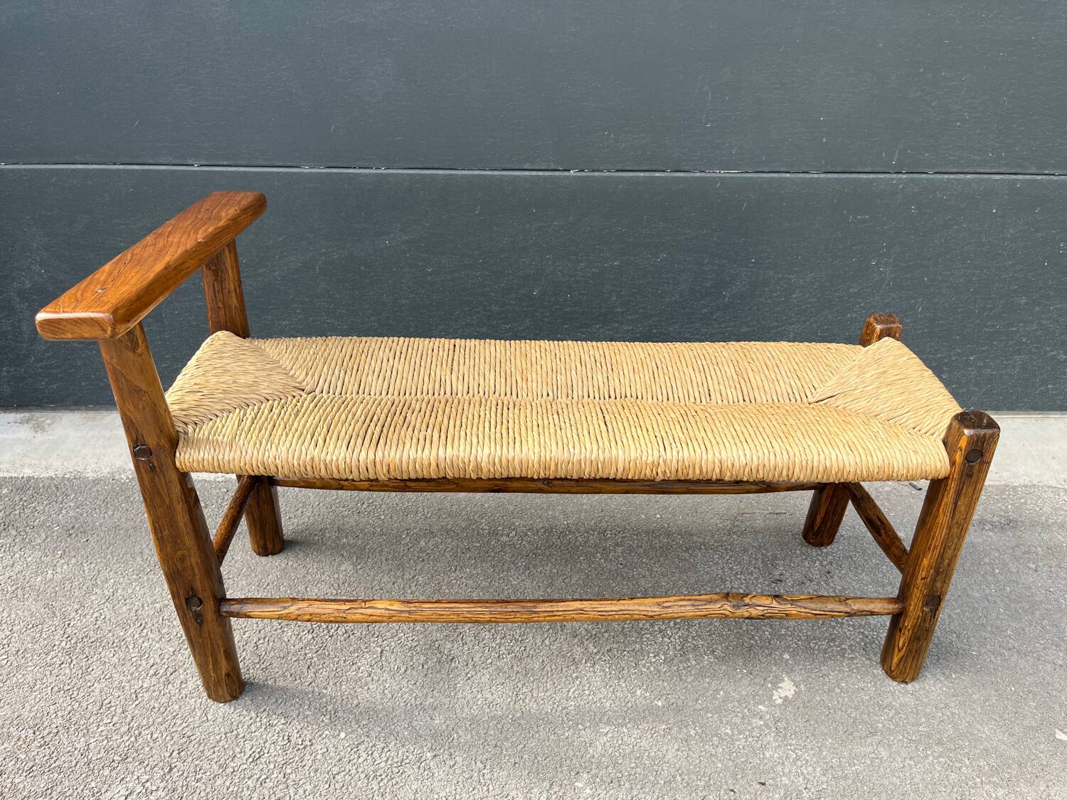 Straw bench from the 50s/60s