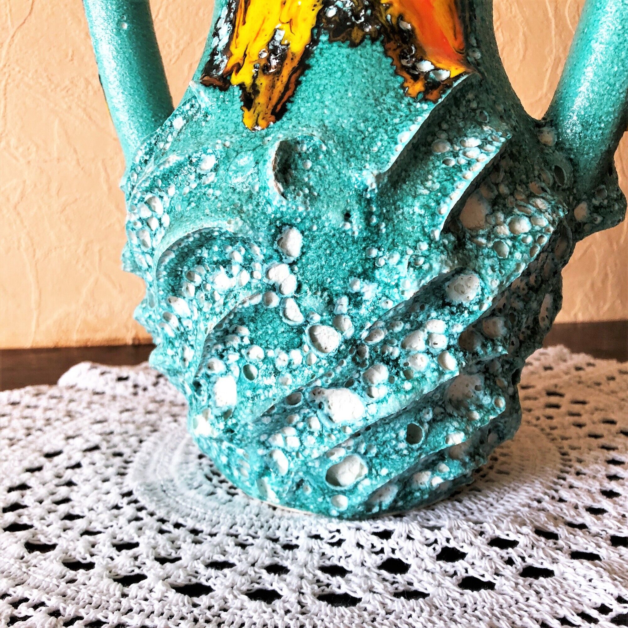 Vase 32 cm "écume de mer" Fat Lava Vallauris 1950