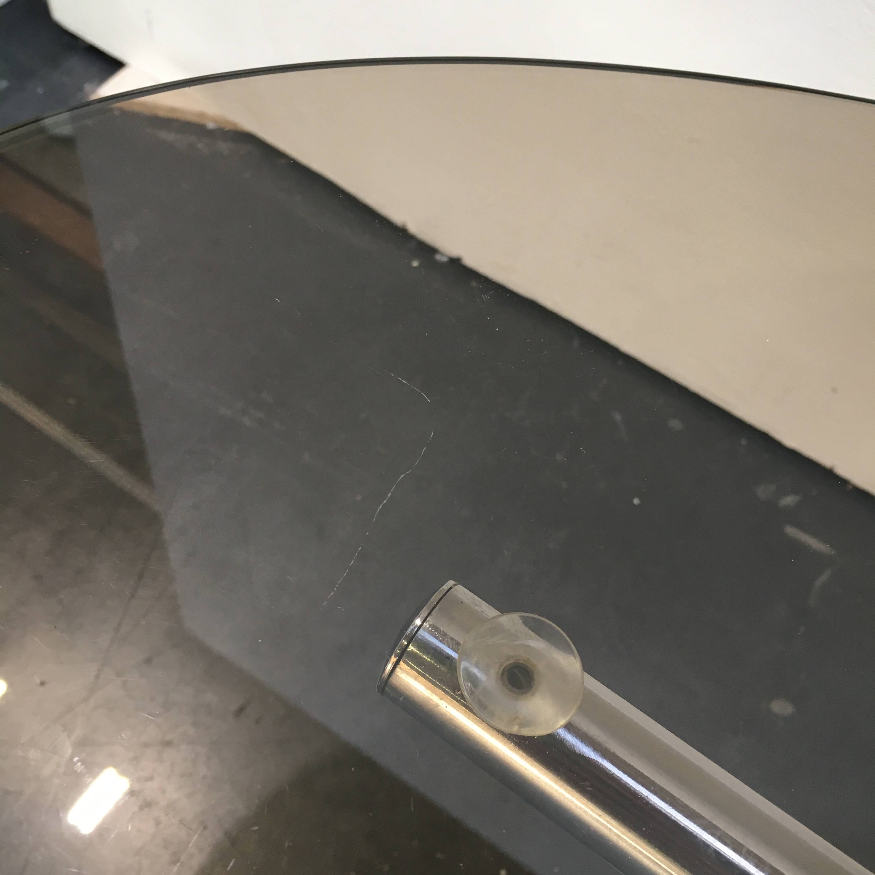 70s chrome and smoked glass coffee table