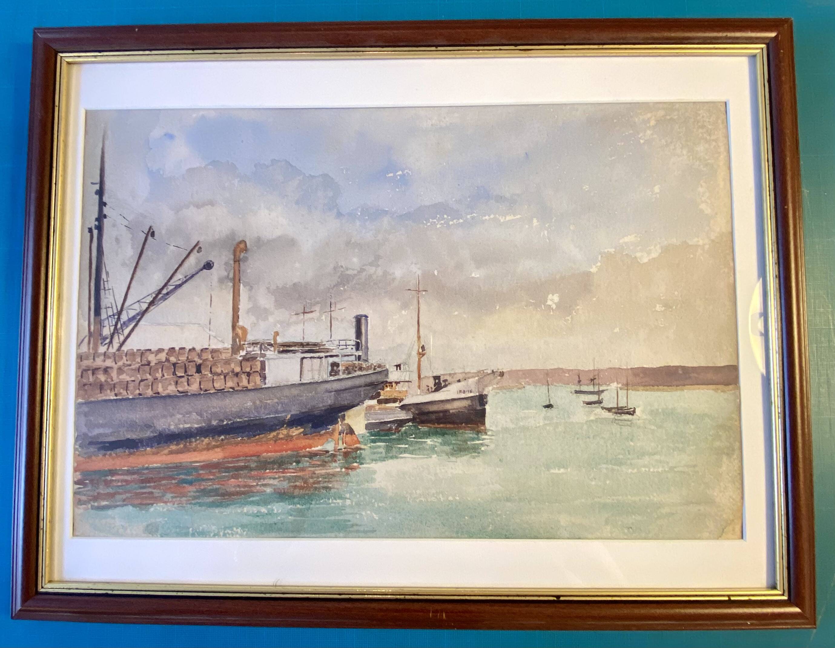 Old painting, Marine circa 1950/1960