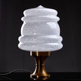 Table Lamp with Brass Base and Murano Glass