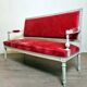 Magnificent Louis XVI three-seater bench in lacquered wood.