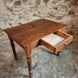 Vintage French Table | 1950s | Oak & Beech | With Drawer