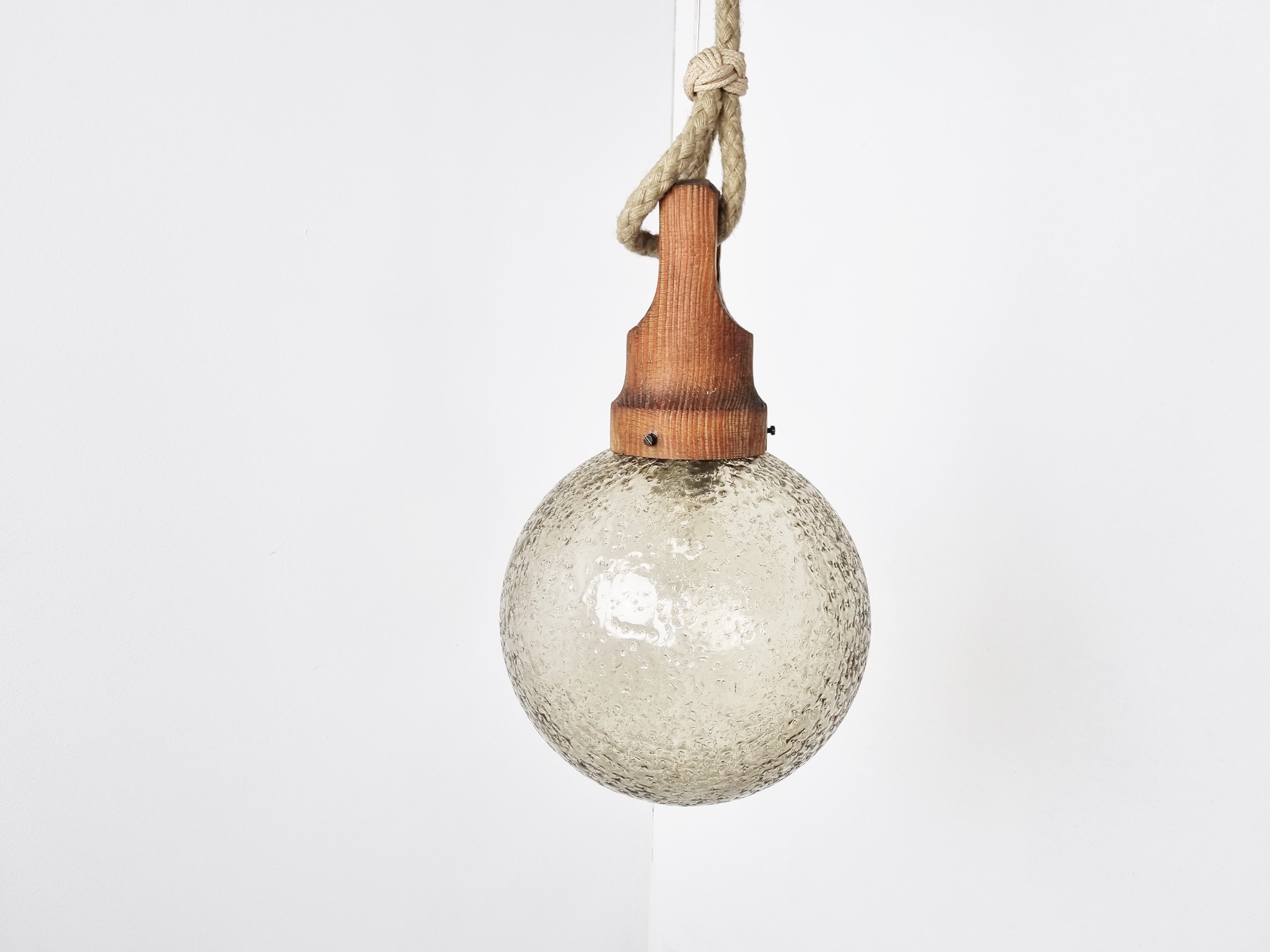 Vintage glass pendant light by Hustadt Leuchten, 1960s