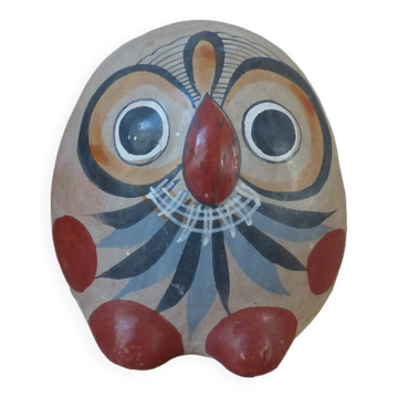 Petite chouette mexicaine décor oiseau en céramique peint main tonala vintage