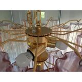 Pink Murano Glass Chandelier Tronchi Venini Style, set of 2 or a pair of chandeliers