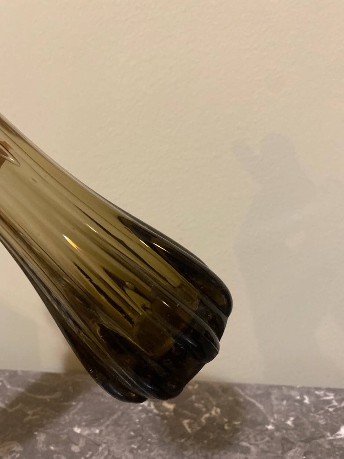 Vintage smoked glass vase