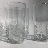6 Verres à orangeade moulés billes en creux