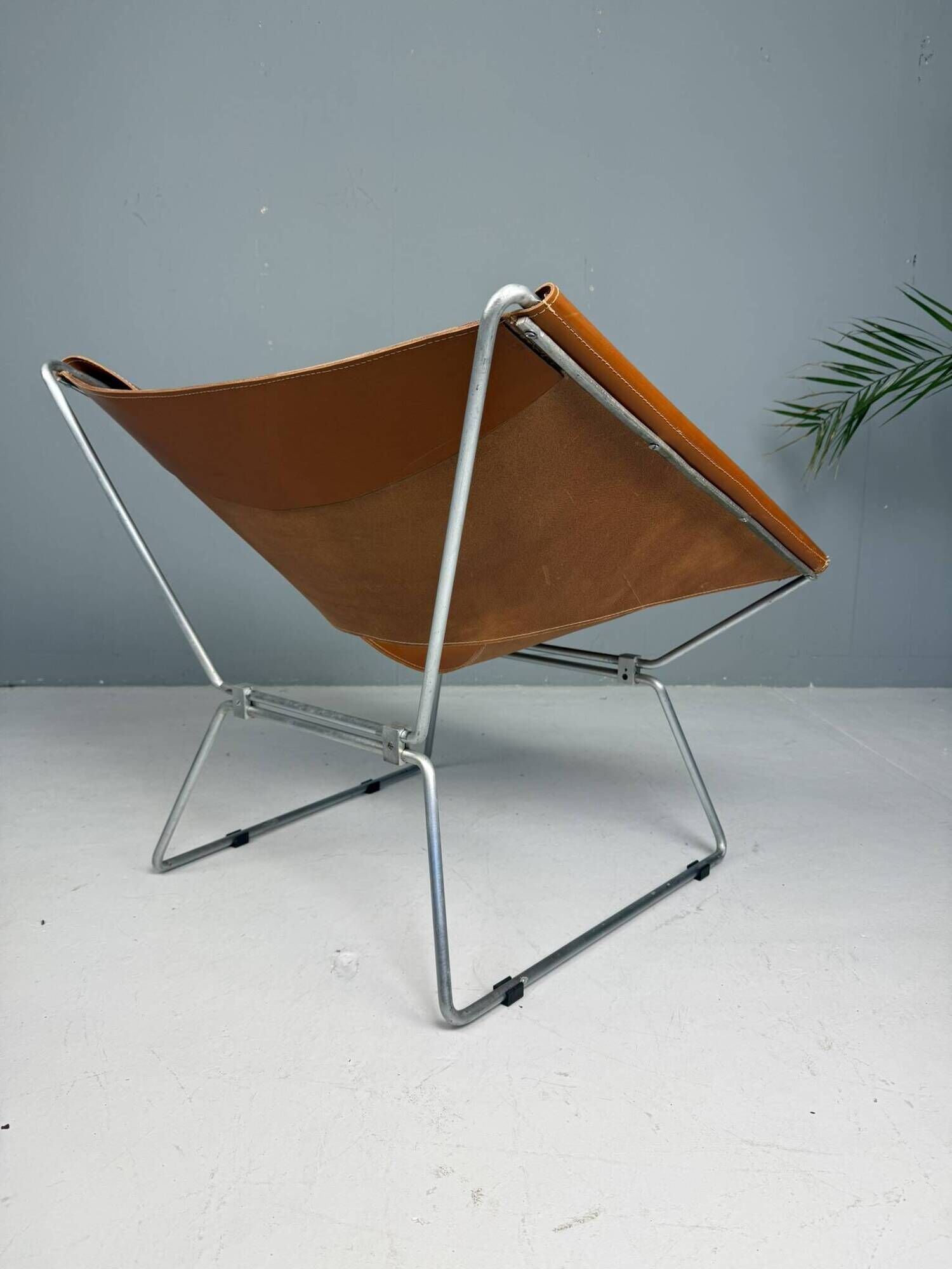 Pierre Paulin AP-14 cognac leather armchair for A. Polak, 1955
