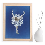 Original Cyanotype Print "THE DANCER" 21 x 27 cm with Frame
