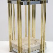 Mid-Century Modern Italian Travertine, Chrome and Brass Umbrella Stands, 70