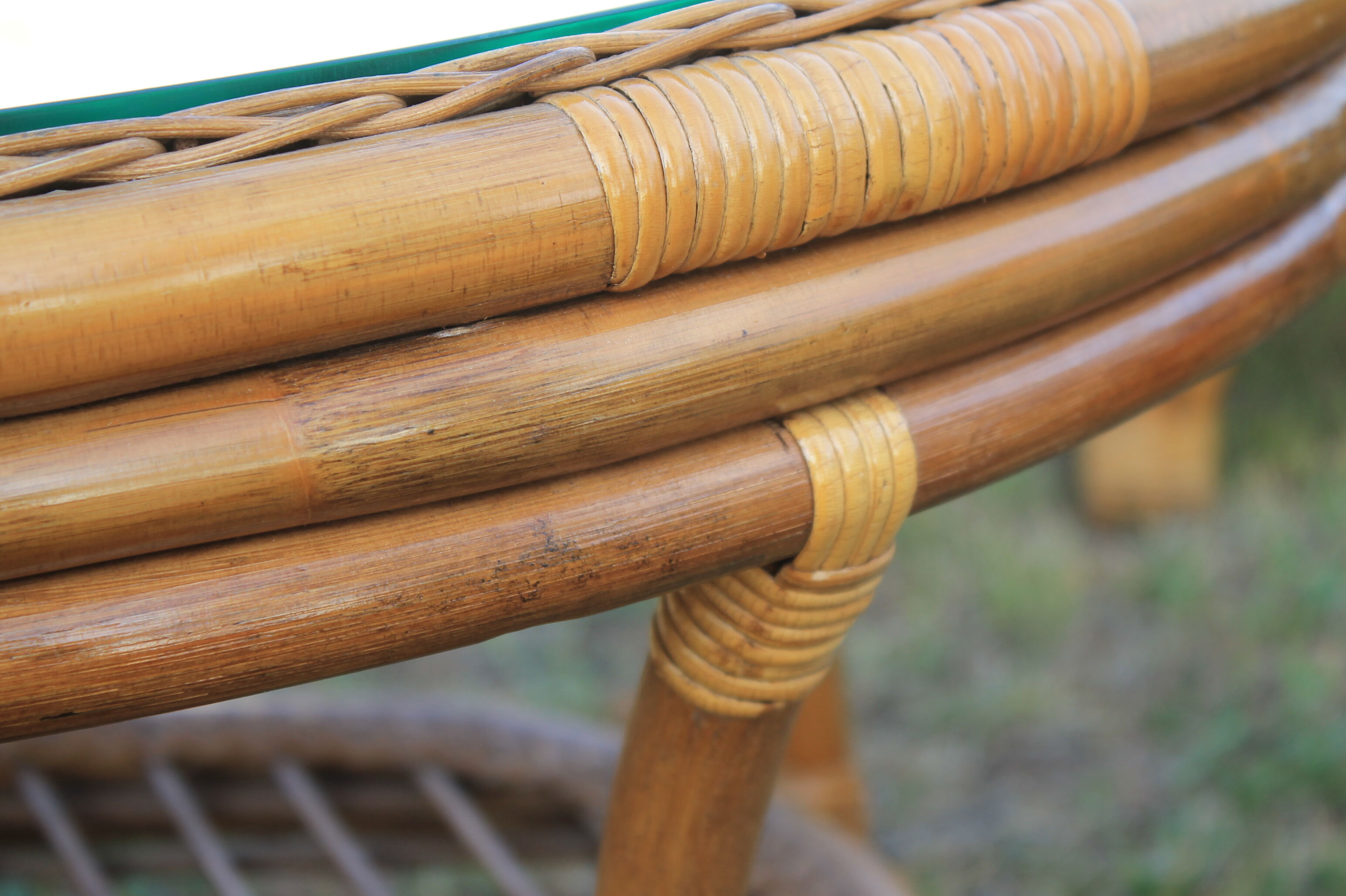5-piece rattan salon 70/80 year jungle fabric