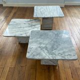 3 vintage marble nesting coffee tables from the 80s