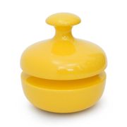 Yellow ceramic vase with lid by Enzo Bioli for Il Picchio, 1970s.