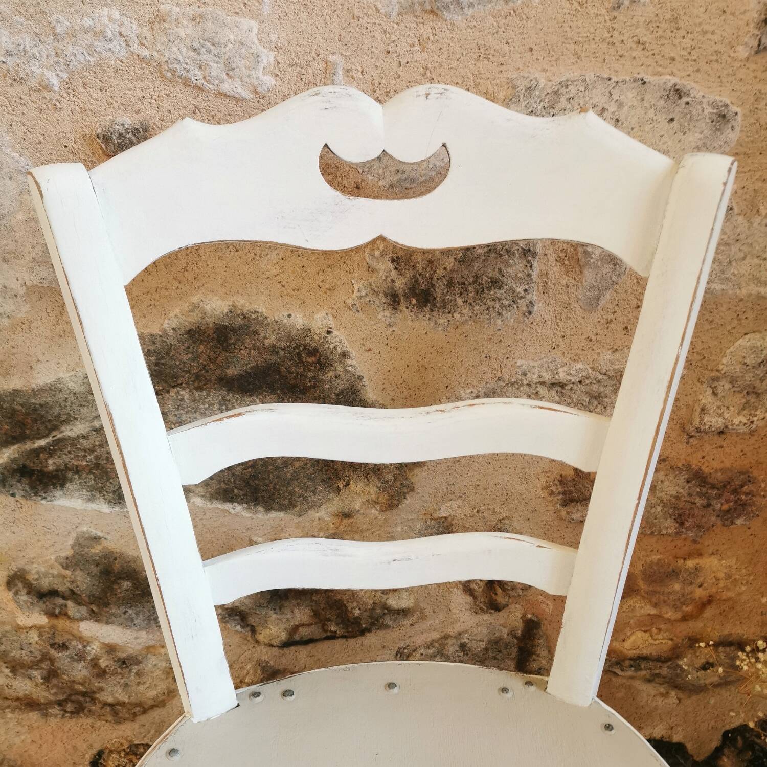 2 Country Chic Bistro Chairs with a Patina Finish