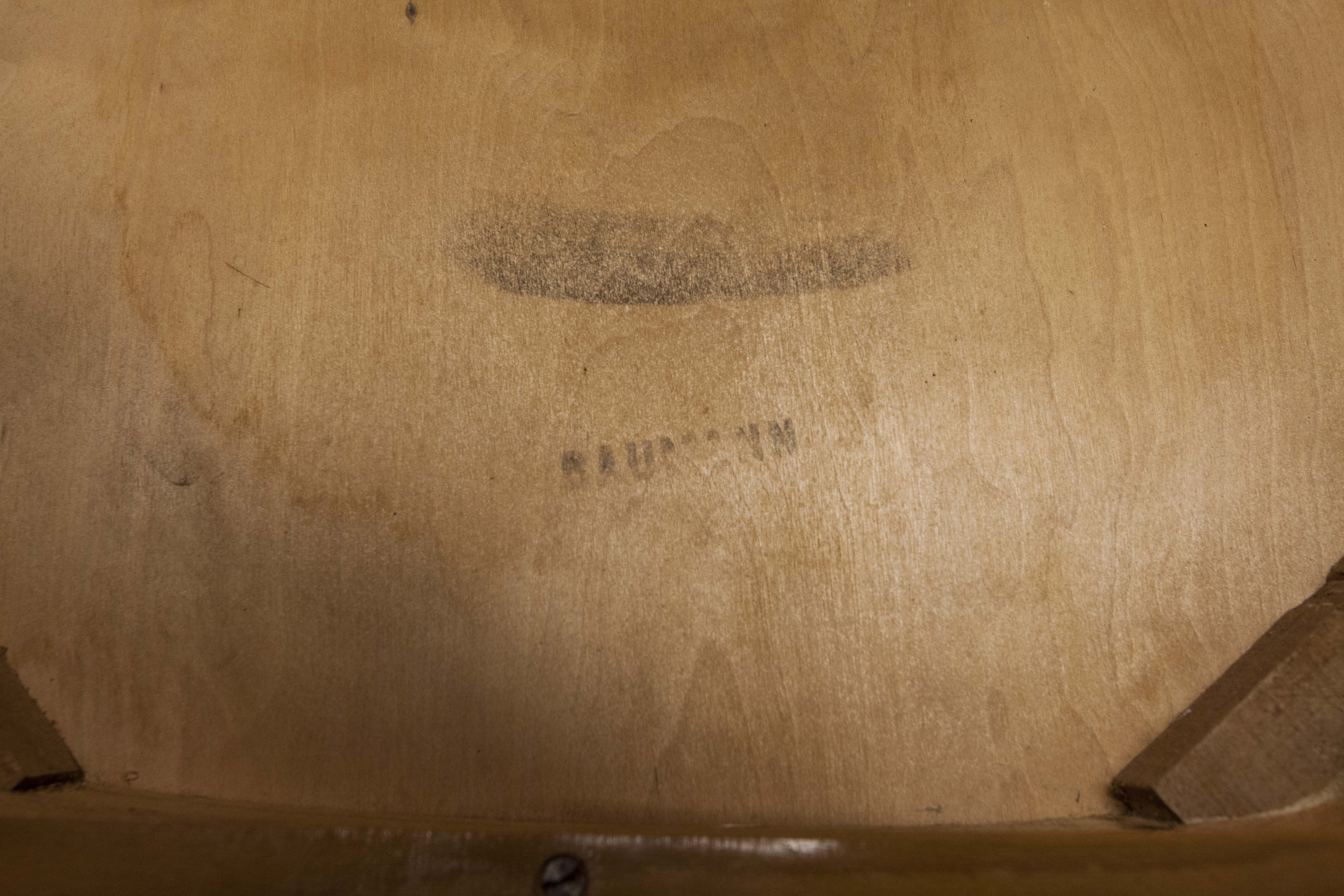 Signed Baumann desk armchair light wood