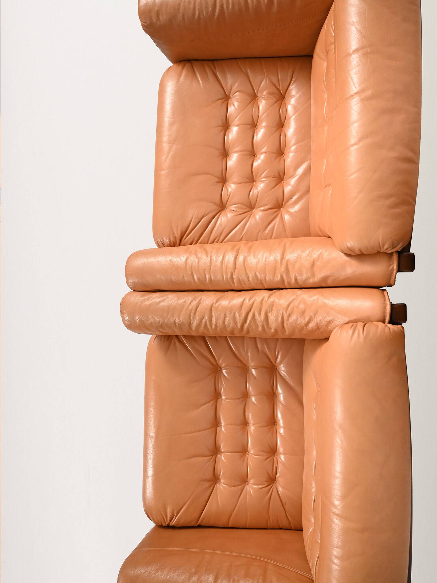Pair of 1950s Scandinavian leather armchairs