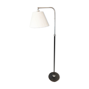 lampadaire en chrome et métal peint noir de design danois, années 1970