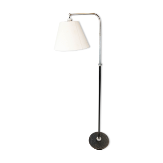 Lampadaire en chrome et métal peint noir de design danois, années 1970