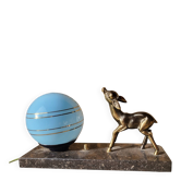 Art Deco night light with fawn from the 1930s.