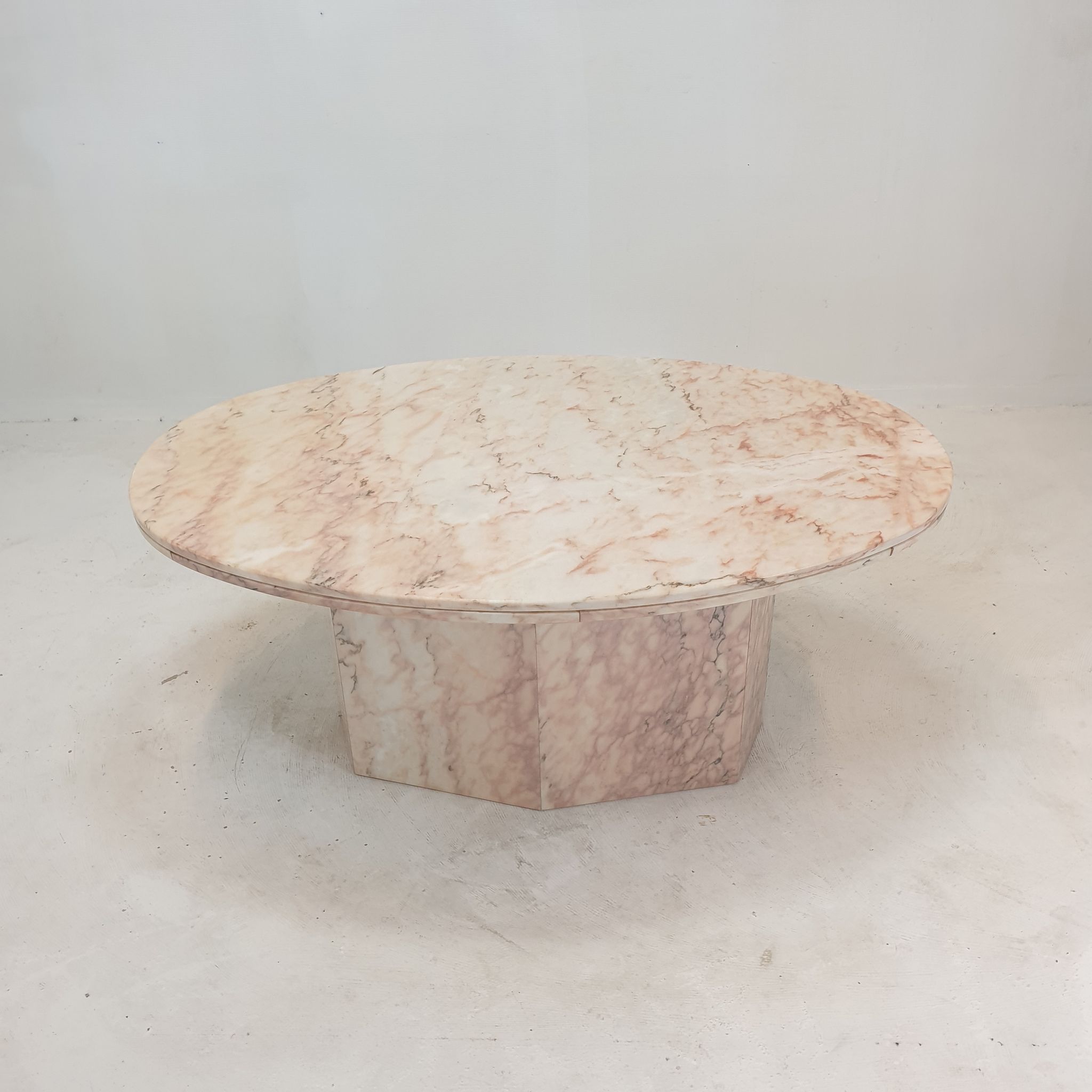 Italian marble oval coffee table, 1970's