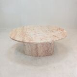 Italian marble oval coffee table, 1970's