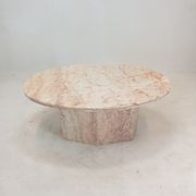 Italian marble oval coffee table, 1970's