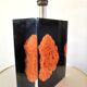 Resin lamp inclusion coral red design 70s