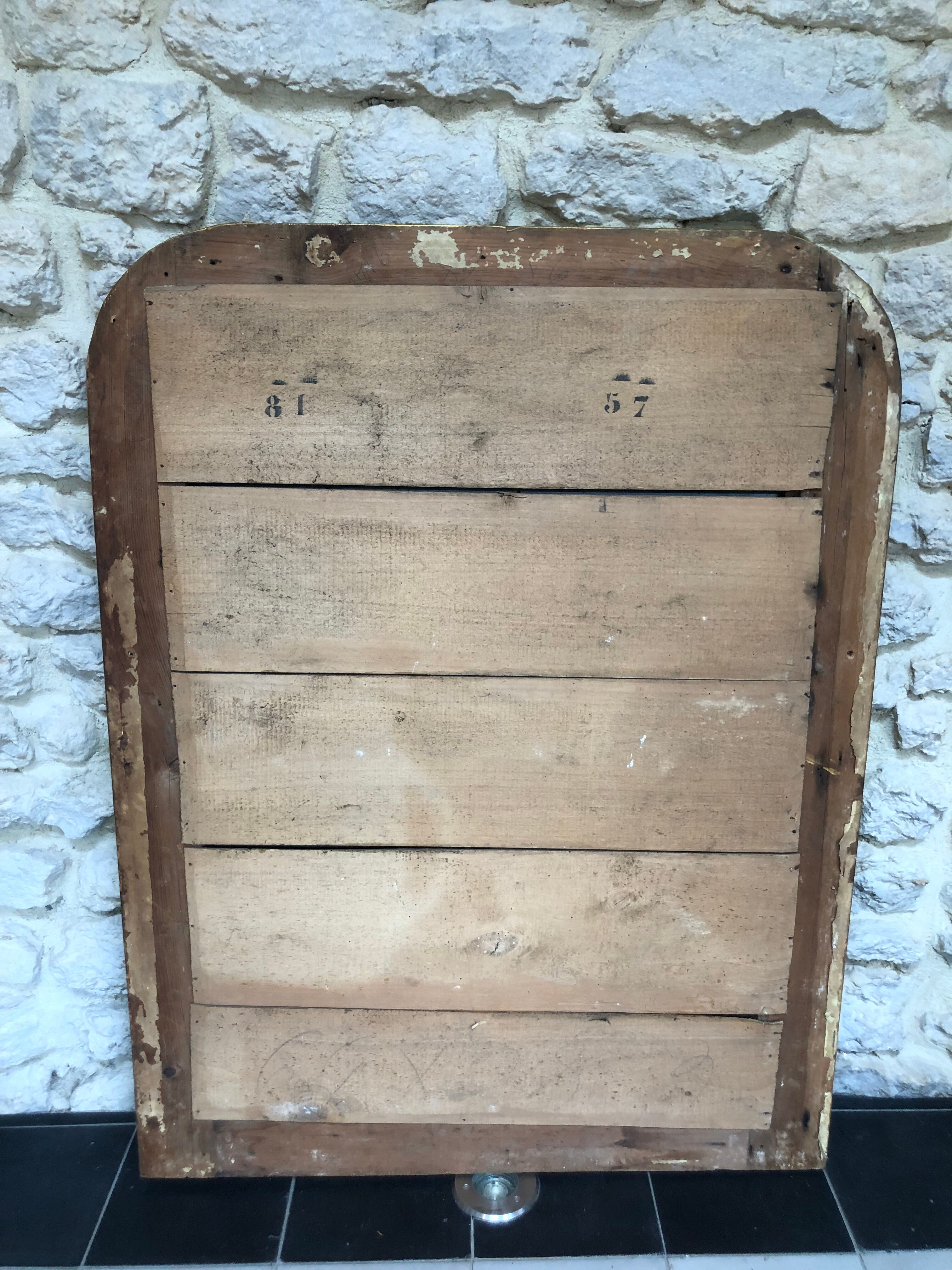 Louis-Philippe mirror 19th century, gold with gold leaf, mercury ice 102x77.5cm