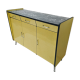 Buffet en enfilade vintage en formica jaune
