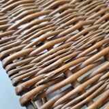 Woven wicker coat rack
