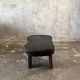 Small old Asian wooden coffee table in Japanese style, kidney-shaped top